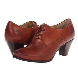 FRYE Phoebe Oxford Brown Leather Booties
